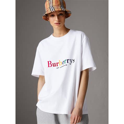 burberry cotton jersey t-shirt rainbow|Logo Rose Cotton T.